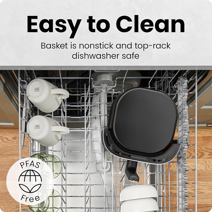 CHEFMAN 2 Qt Mini Air Fryer – Digital Space-Saving Compact Air Fryer with Nonstick and Dishwasher Safe Basket, Quick & Easy Meals in Minutes, Features Digital Timer and Shake Reminder – White