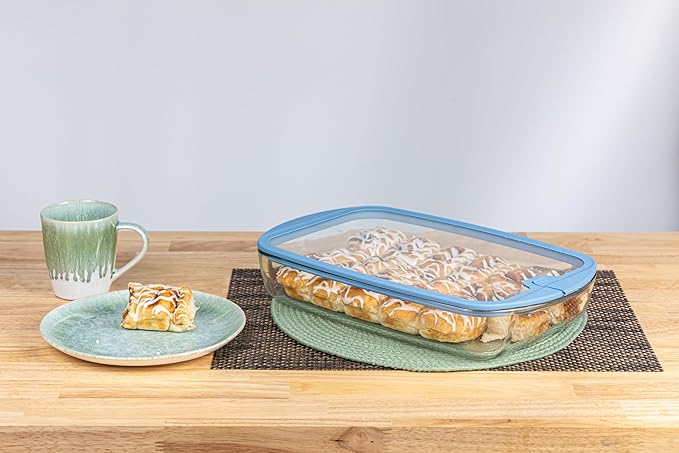 Sio 9x13 Glass Baking Dish with GLASS LID Lids Large Airtight Casserole Dish for Oven Pan Dishes Food Storage Containers Lids Glass Silicone Sets Bakeware Bread Pan Tray Sheet Ceramic Tins Non Toxic