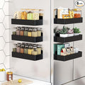 Mystozer Magnetic Spice Rack for Refrigerator, Kitchen Organizer and Storage Shelf, Black (6 Pack)…