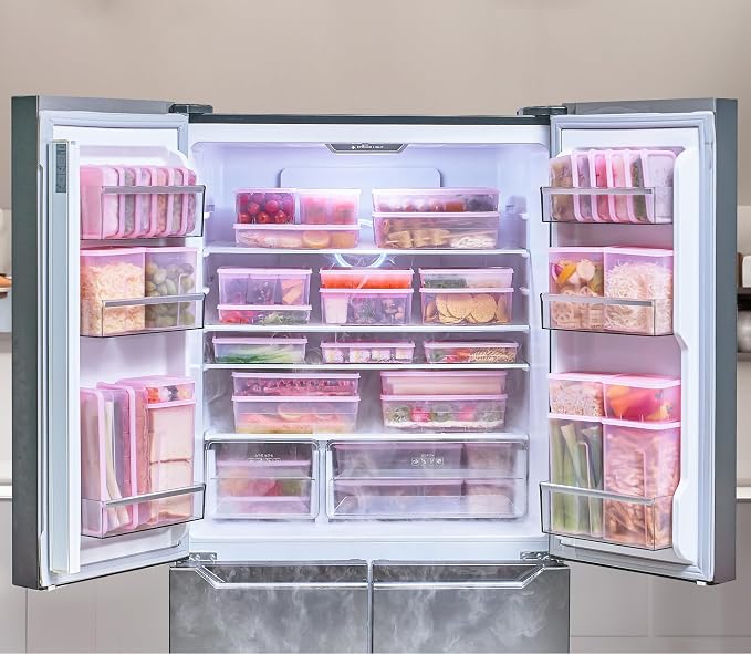 Freezer Containers for Food Storage - Soup with Lids Safe - Twist Release - Flexible Frozen Design - BPA Free (18)