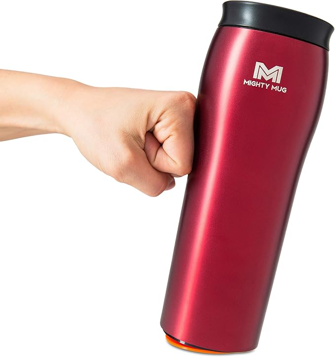 Mighty Mug | The Untippable Mug | Grips When Hit, Lifts for Sips | Insulated Stainless Steel Tumbler | Cupholder Friendly | Gifts for Women Men All | Leakproof | 6 Hour Hot / 24 Cold | 16oz | Rosebud