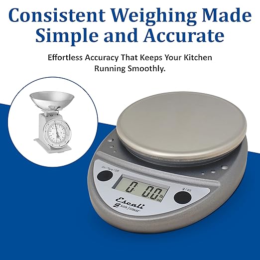 San Jamar SCDGP11M Professional Round Digital Food/Kitchen Scale, 11 lb Capacity, Metallic
