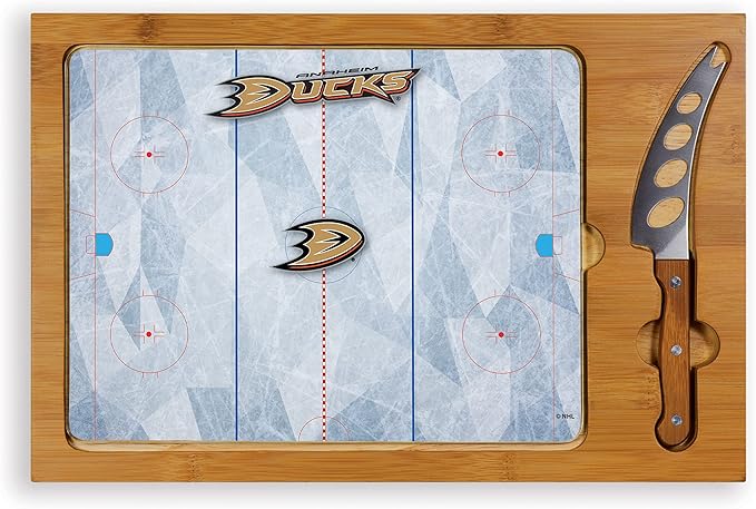 PICNIC TIME NHL unisex-adult NHL Icon Glass Top Cutting Board & Knife Set