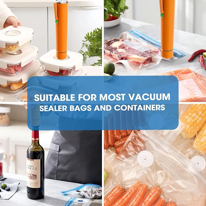 Vacuum Sealer Machine, Portable Handheld Vacuum Sealer with 40PCS Reusable Zipper Vacuum Bags (Vacuum Sealers+ 20 large+20 small vacuum seal bags)