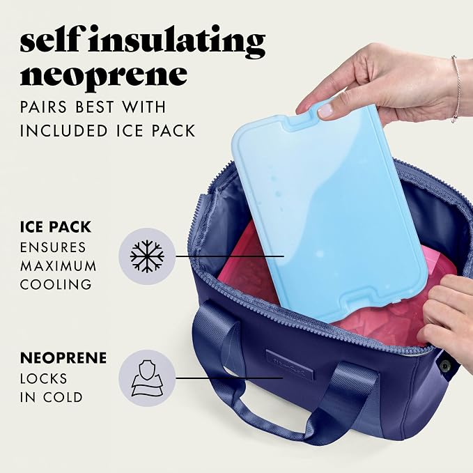 Fit & Fresh Remi Lunch Bag for Women Work – Neoprene Lunch Tote with Containers & Ice Pack, Reusable Meal Prep Lunch Box, Large Capacity, Machine Washable