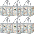 BALEINE 6Pk Reusable Grocery Bags, Foldable Shopping Bags for Groceries with Reinforced Bottom & Handles (Mosaic)