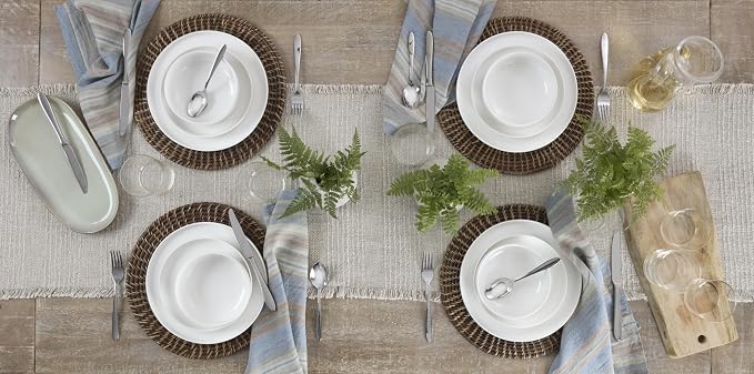 Oneida Dinnerware Set, 24 Seven White 18-Piece Dinnerware Set, Service For 6, Porcelain Material, Dishwasher And Microwave Safe, Bowls, Plates And Bowls, Dinner Dishes, Plates, Home (White, 18 Piece)