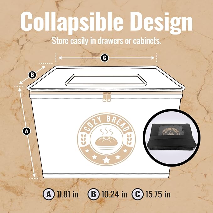 Cozy Bread® Proofer | Sourdough Proofing Box with Thermostat Control, Collapsible Bread Proofer for Dough Fermentation | USA Brand
