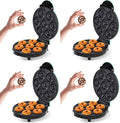 Dash Express Mini Donut Maker - Homemade Dessert Maker - Features Double-Sided,Non-Stick Surface & Space-Saving Design - Makes 7 - Aqua,(Pack of 4)