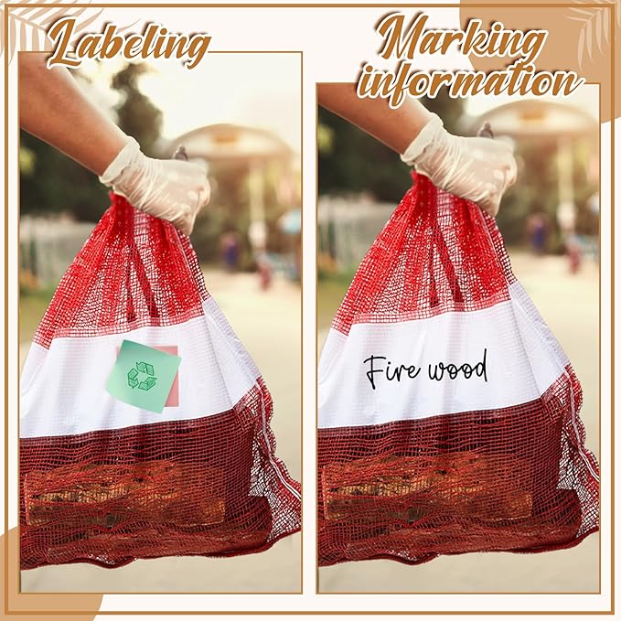 250 Pcs Onion Bags Reusable Mesh Produce Storage with Drawstring Firewood Bags Onion Potato Storage Sacks for Garden Vegetable Fruit Produce Packaging Supplies (22 x 24 Inch)