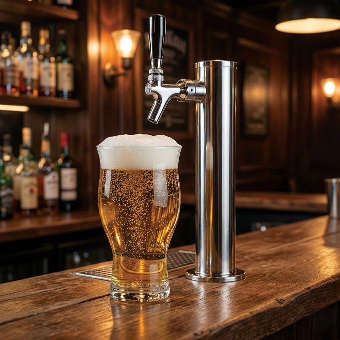 Restaurantware-16 Ounce Craft Beer Glasses, Set Of 6 Flared Stout Beer Glasses - Fine-Blown, Tempered Rim, Narrow Base, Dishwashable, Clear Glass, Lead-Free, For Beers, Ales, or Cocktails