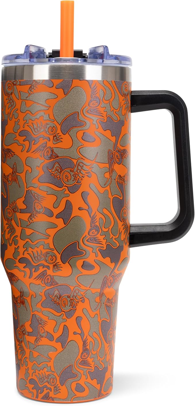 Von Dutch Camoscope 40oz Double Walled Insulated Food Grade Stainless Steel Tumbler, BPA Free - 24 Hours Cold / 10 Hours Hot