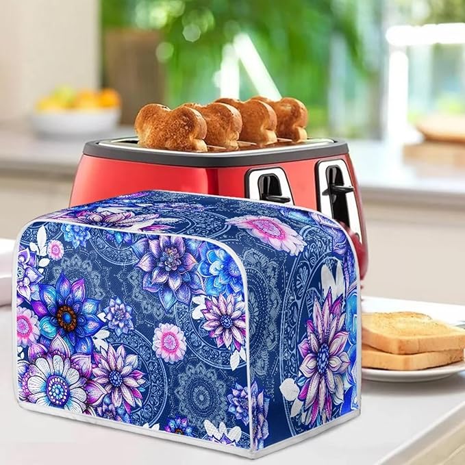 Bright Blossoms Toaster and Blender Cover Set Boho Mandala Floral Small Appliance Cover Kitchen Accessories Size S