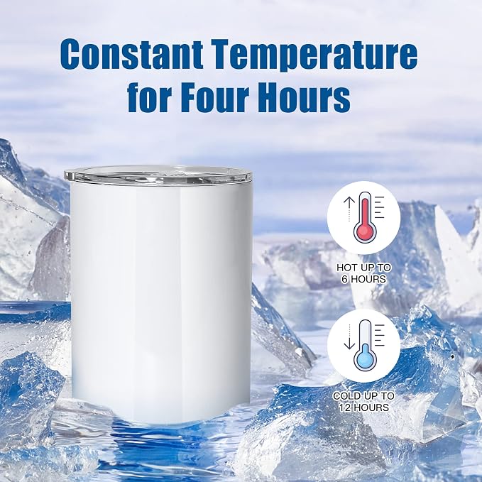AGH 10OZ sublimation wine tumblers blanks, 50Pack Straight Stainless Steel Tumblers with Lids and Straw, Double Wall Vacuum Insulated Cups Water Tumbler for Hot & Cold Drinks