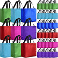 Eccliy Reusable Gift Bags Set Glossy Grocery Gift Tote Bag with Handle for Wedding, Bridal Shower, 4th of July, Summer Event(12 x 11 x 4.7 I Inch,Multicolor,80 Pcs)