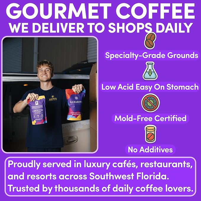 French Roast Ground Coffee | Dark Roast European Coffee | Extra Bold Strong Ground | Low Acid, Specialty Grade | 12 oz