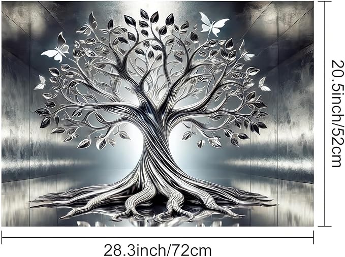 HOMETITUTE Diatomite Tree of Life Stove Top Cover for Electric Stove Butterfly Dish Drying Mat 28x20 Inch Kitchen Protector Heat Resistant Pad Coffee Mat