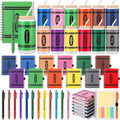 Skylety 12 Set Back to School Teachers Appreciation Gifts Bulk 16 oz Crayon Cups with Lid and Straw Spiral Notebooks Sticky Note Pens for Back to School Party Classroom Supplies