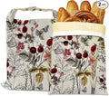 Bread Bags for Homemade Bread- Vintage Flower Butterfly 2 Pack Linen and Beeswax Sourdough Storage Bags, Reusable Keeper, Keeps Breads Fresh Longer, Gifts for Bakers