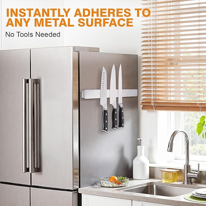 ENOKING 15.9 Inch Magnetic Knife Strip - Knife Holder for Wall & Refrigerator - High Stability Screw-Mount Design, Professional Kitchen Utensil Organizer