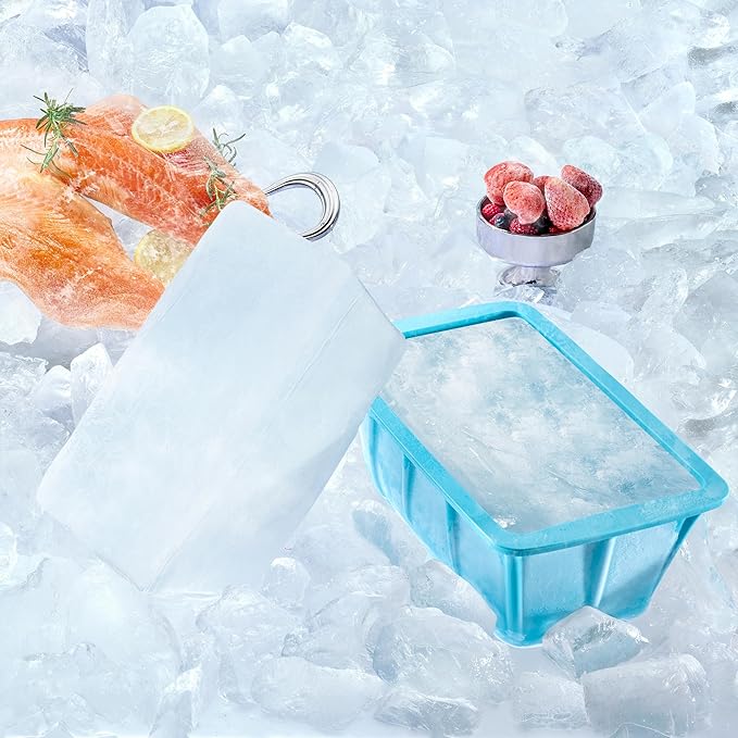 Extra Large Ice Block Mold For Ice Bath - 4x, Large Ice Mold for Freezer with Lids - Reusable, Silicone Ice Bath Accessories, Cold Plunge Giant, Ice Blocks for Chiller & Cold Therapy