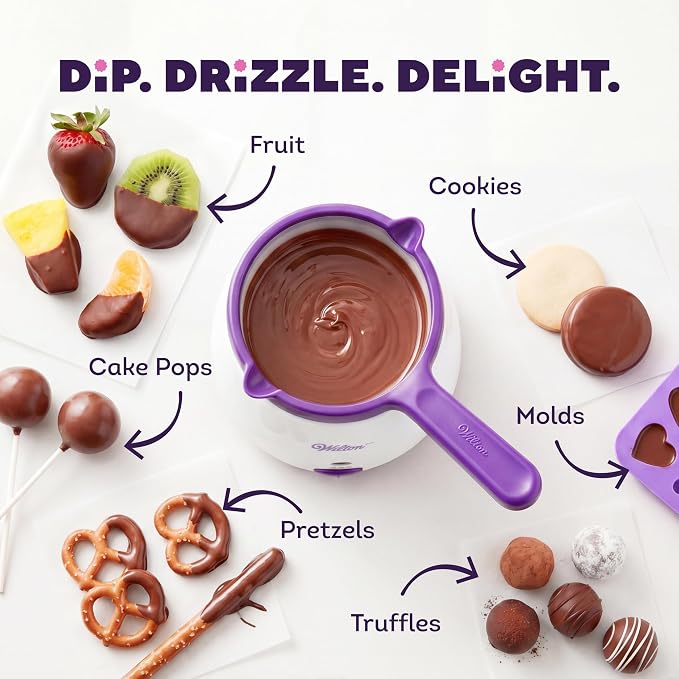 Wilton Candy Melts Candy Melting Pot - Melt Station for Chocolate & Fondue - Features Dishwasher-Safe Insert & Easy-Pour Spout - Fits on a Tabletop - 2.5-Cup Capacity