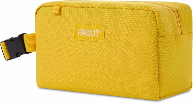 PackIt Freezable Small Insulated Snack Box, Lemonade, with EcoFreeze Technology (Built-in Ice Pack), Mini Cooler or Small Lunch Bag, For Fresh Snacks On the Go, for Work, Gym, or Travel