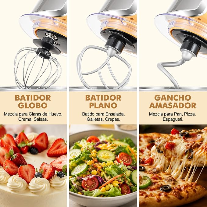 Kitchen in the box Stand Mixer,3.2Qt Small Electric Food Mixer,6 Speeds Portable Lightweight Kitchen Mixer for Daily Use with Egg Whisk,Dough Hook,Flat Beater (Yellow)