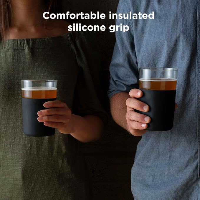 Rabbit Freezable Beer Glasses, 2 Count (Pack of 1), Black