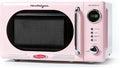 Nostalgia Countertop Microwave Oven with Easy Clean Interior - Retro Microwave with LED Display & Child Lock- Compact 0.7 Cu. Ft. Oven With 12 Pre-Programmed Settings for Quick Cooking- 700-Watts-Pink