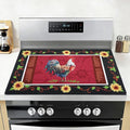 Farmhouse Rooster Stove Top Covers for Electric Stove 20x28 Inch Farmhouse Heat Resistant Glass Top Stove Cover Washable Foldable Cooktop Protector