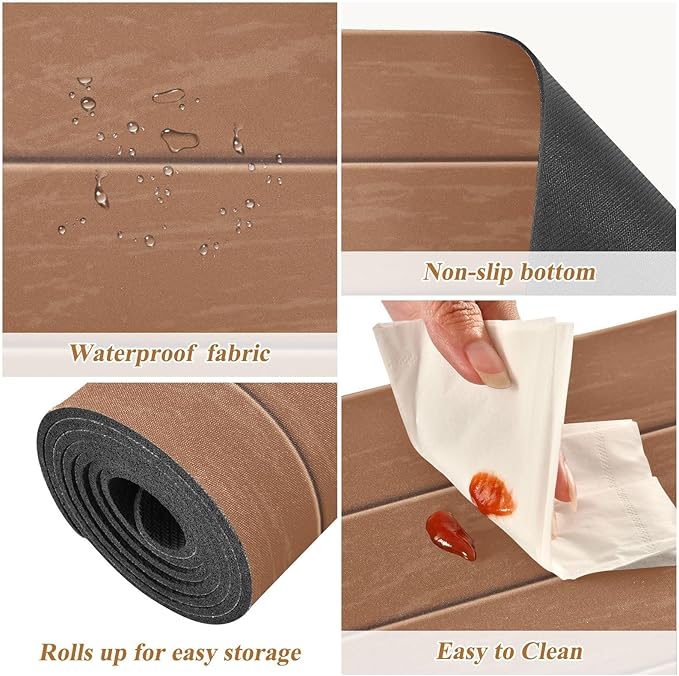 Heat Resistant Table Runner Trivet for Hot Pots and Pans 39 x 12 Inch Long Hot Pad Decorative Table Protector for Kitchen Countertop Brown Wood Texture