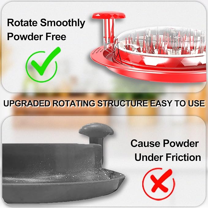 Chicken Shredder Tool Twist, 11" Heavy Duty Large Chicken Shredder with Plate, Meat Grinders Gadgets Machine, BPA Free, Strong Anti-Slip, Dishwasher Safe, Suitable for Pork Beef Chicken, Red