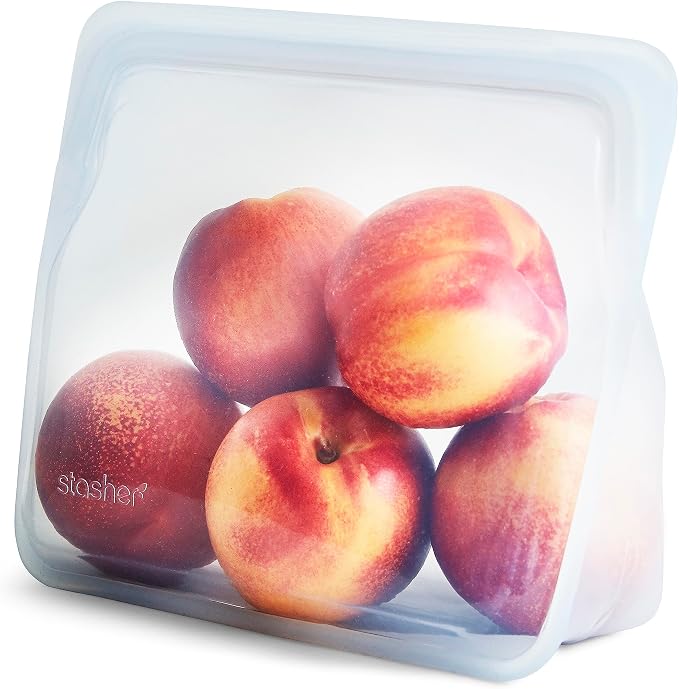 Stasher Reusable Silicone Storage Bags (Mid, Clear) and (Mini, Aqua)