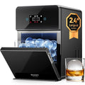 ecozy 2.4" Clear Ice Ball Maker Countertop with CrystalFlux Technology, 3 pcs in 45 Mins, 96 pcs/Day, Sphere Ice Maker with Automatic Water Supply, Self-Cleaning, Enhanced Insulation for Whiskey Bar