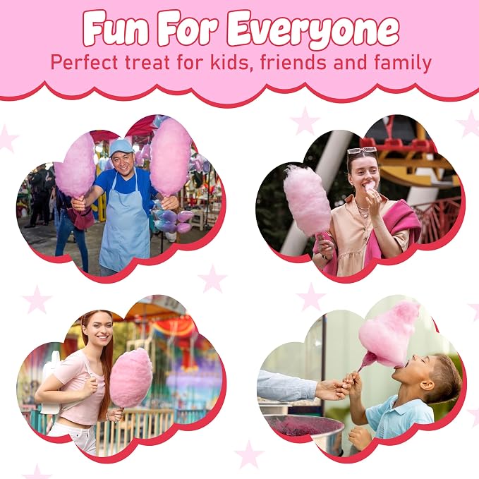 Perfectware -Concession Essentials Pink Vanilla Cotton Candy Mix – Ready-to-Use Floss Sugar for Cotton Candy Machines – Makes 60–70 Cones – 3.25 lb Carton – Carnival Style Cotton Candy Sugar