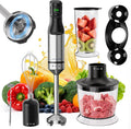 1200W Immersion Blender Handheld, 5-in-1 Variable Speed Emulsifier Hand Blender Stick with Whisk Chopper Milk Frother Mixing Cup and Storage Rack for Kitchen Soup, Purees, Baby Food and Smoothies