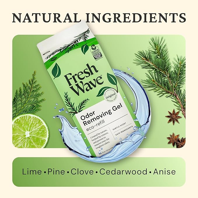 Fresh Wave Odor Removing Gels Bundle: Original Scent 3-Pack 7oz. & 63oz. Gel Refill