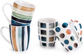 Set of 4 11.5oz Marble Patterns Coffee Mugs, Ceramic Tea Cup Set.