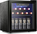 Antarctic Star 12 Bottle Wine Cooler Beverage Refrigerator Mini Fridge Clear Glass Door Quiet Counter Top Cellar for Beer Soda Bar 1.31 cu.ft