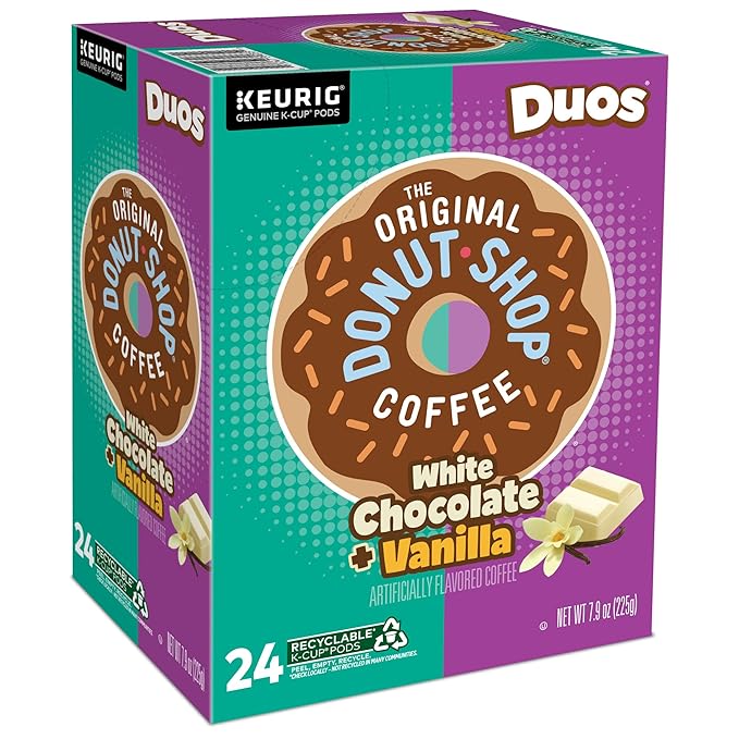 The Original Donut Shop Duos White Chocolate + Vanilla, Keurig Single Serve K-Cup pods, 96 Count