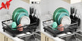 MOUKABAL Kitchen Organizer Set - Premium Dish Drying Rack (Black,Grey)