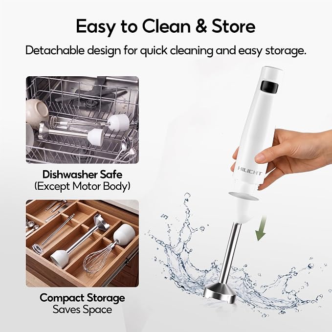 Cordless Immersion Blender, 3-in-1 Hand Blender with Charger | Blend Anywhere: Wall Charger, Brushless Motor, Whisk & Frother, 60+ Bowls, Smoothies, Soup, Baby Food