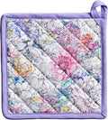 Maison d' Hermine Pot Holders 100% Cotton Heat Resistant Potholders 8" x 8" Hot Pads with Loop BBQ Cooking Baking Gifts for Mothers Day Handling Hot Pans Spring/Summer (Pack of 1, Floral Love)