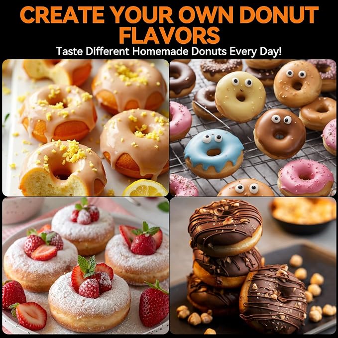 Baker's Friend Mini Donut Maker Machine, Bake 12 Mini Doughnuts, Maquina Para Hacer Donas, Perfect for Breakfast, Snacks, Desserts & More