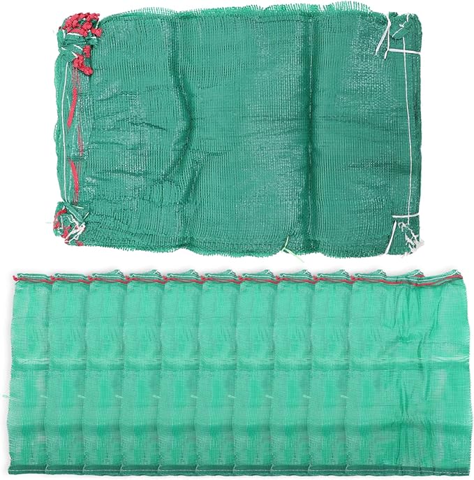 Yardwe 50pcs Mesh Produce Bags for Vegetables Onion and Potato Storage Bags Breathable Drawstring Grocery for Fruits and Root Vegetables Lightweight and Design