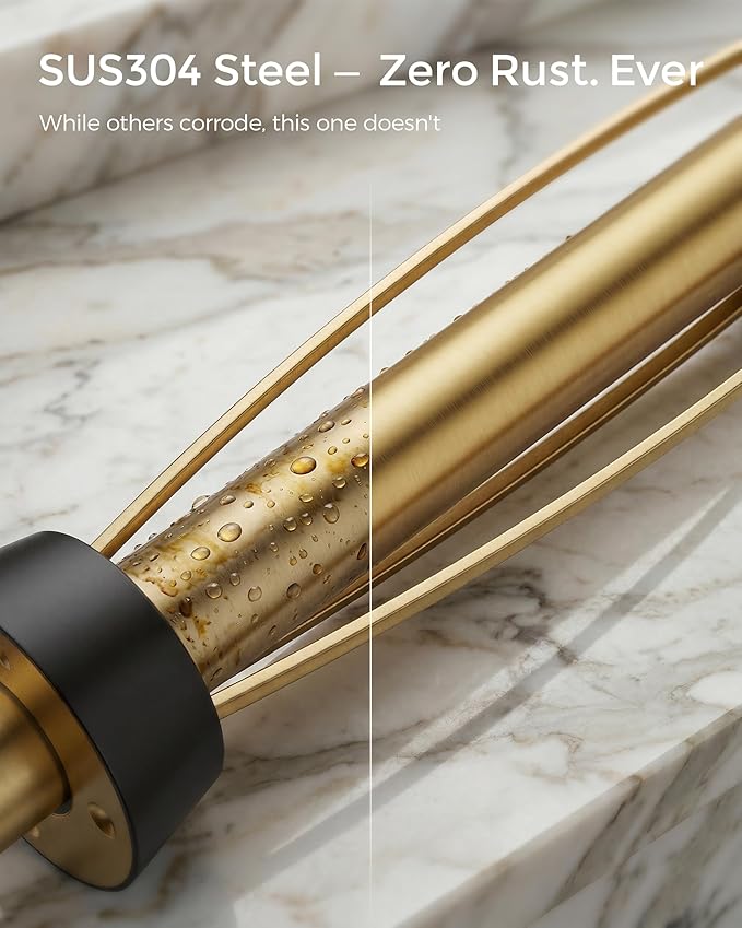 Gold Paper Towel Holder Under Cabinet, Self Adhesive or Wall Mount for Kitchen Bathroom, Stainless Steel Paper Towel Holders with Damping Effect, Single Hand Operable