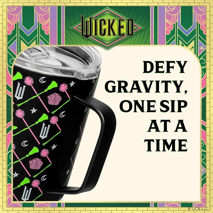 Dragon Glassware x Wicked 12 oz Stainless Steel Camp Mug with Lid - Insulated Camping Mug for Coffee, Tea, Matcha, Hot Beverages - Black
