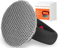 Cast Iron Cleaner Scrubber with Heavy Duty Handle, 3mm Welded Chain Mail Scrubber for Pan Pot Cleaning - Small Ring Chainmail Scrubber Metal Scrub Sponge Skillet, Oven, Griddle, Wok Brush