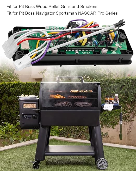 PID Control Panel Fit for Pit Boss Pro Navigator Sportsman NASCAR Wood Pellet Grill Smoker, Rectangular Digital Temperature Control Board with RTD Temperature Sensor Probe